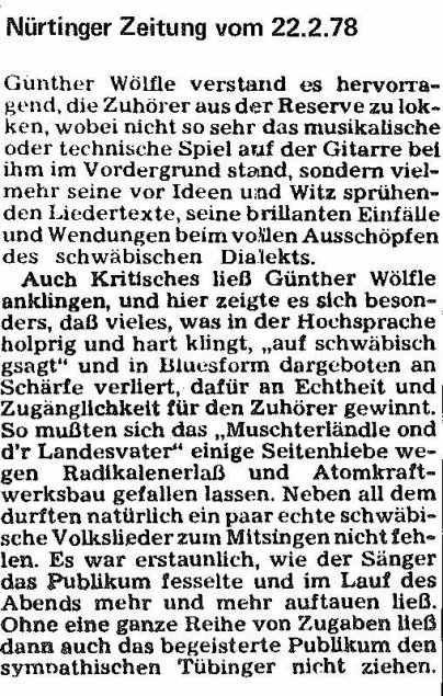 Nürtinger Zeitung 1978