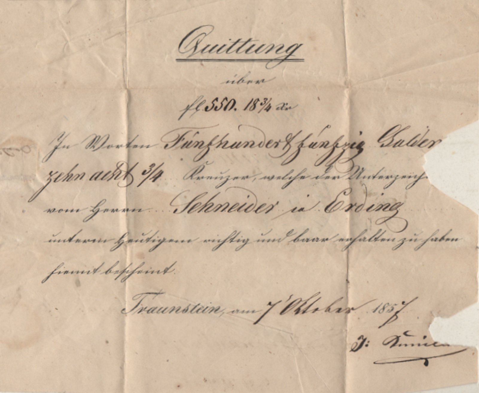 Brief Traunstein-Erding 1855_03