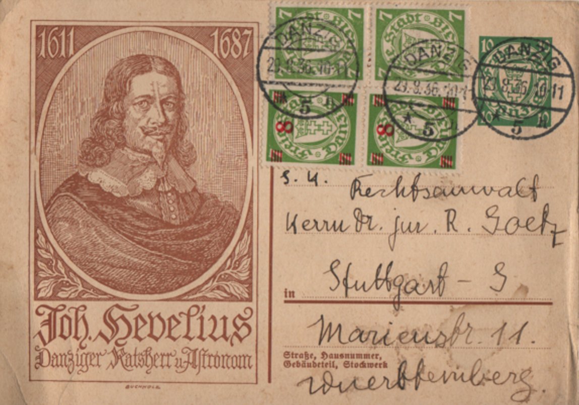 Postkarte Danzig - Stuttgart (1936) _01